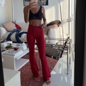 I am Gia ribbed drawstring red pants